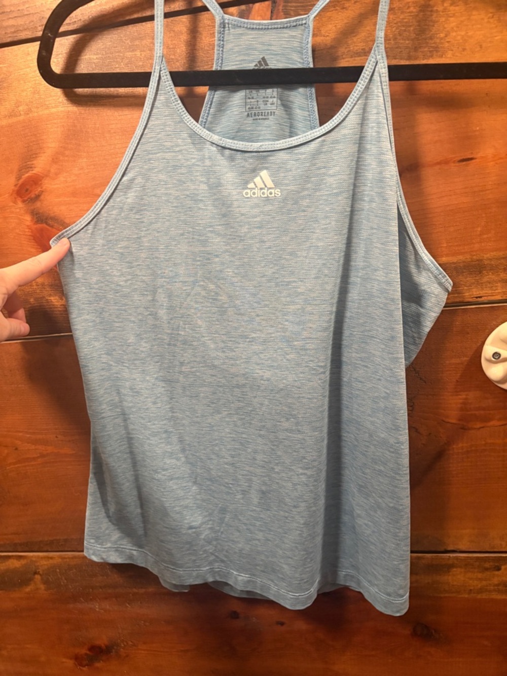adidas Heathered Light Blue Performance Tank Top